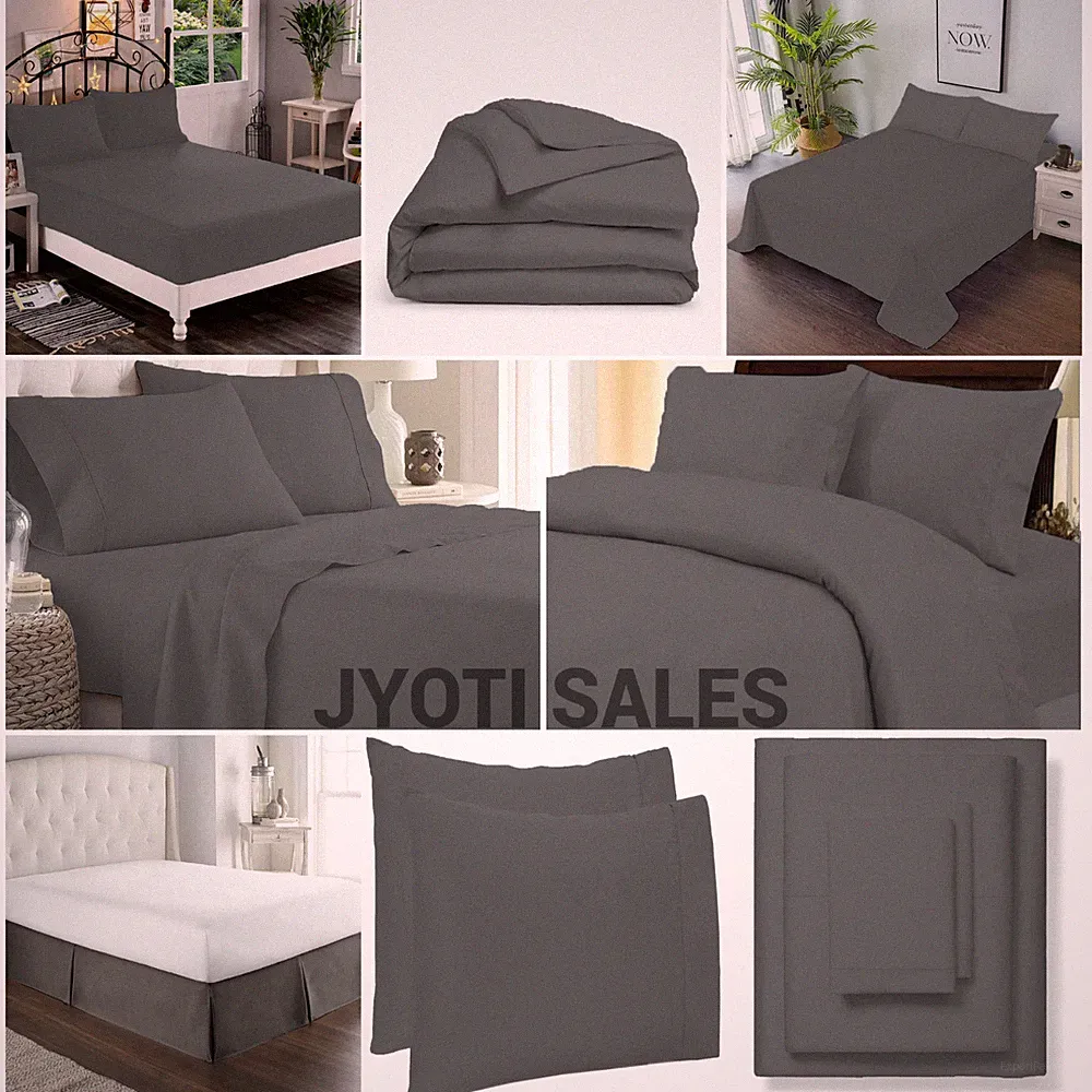 100% Egyptian Cotton 1000 Thread Count Gray Solid Select Sheets OR Duvet Covers