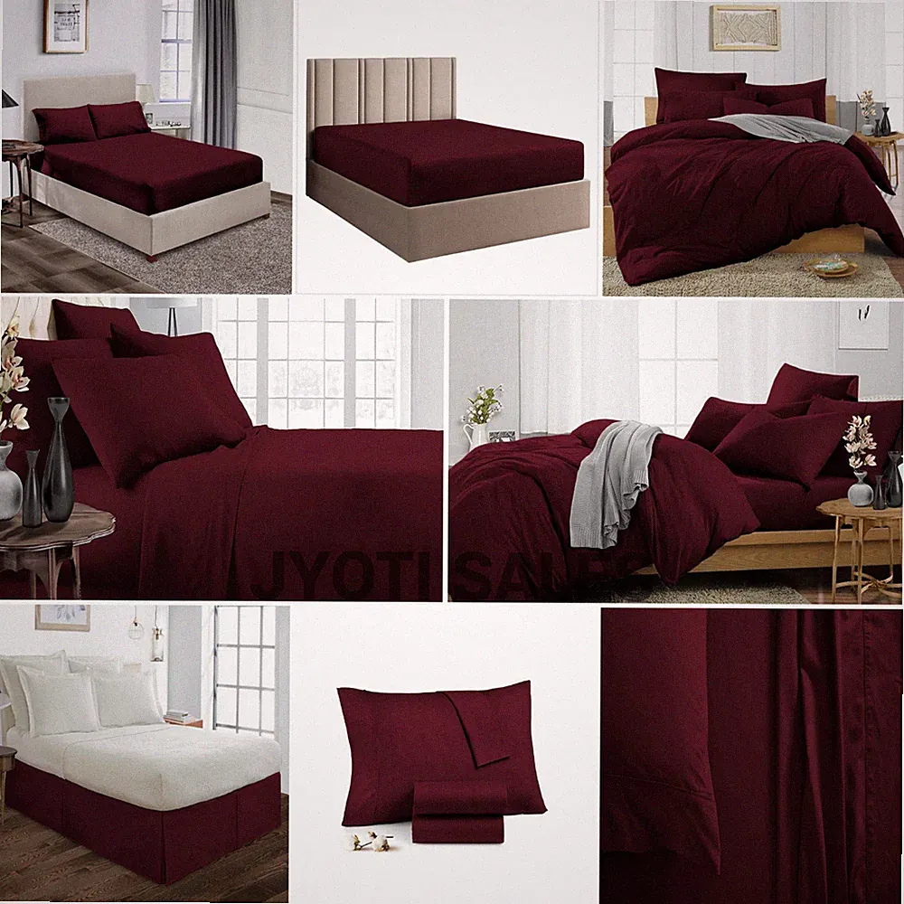 100% Egyptian Cotton 1000 Thread Count Wine Solid Select Sheets OR Duvet Covers
