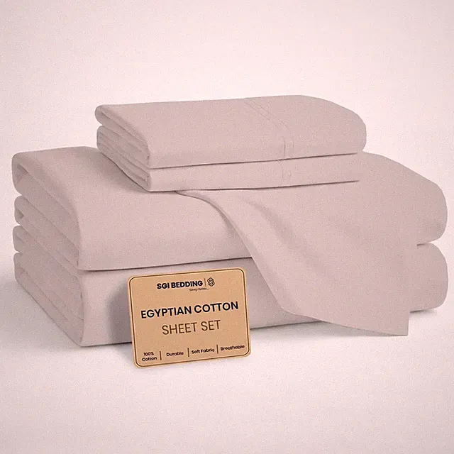 100% Egyptian Cotton Sheets King Size Luxury Hotel Sheets, 16" Deep Pocket, S...