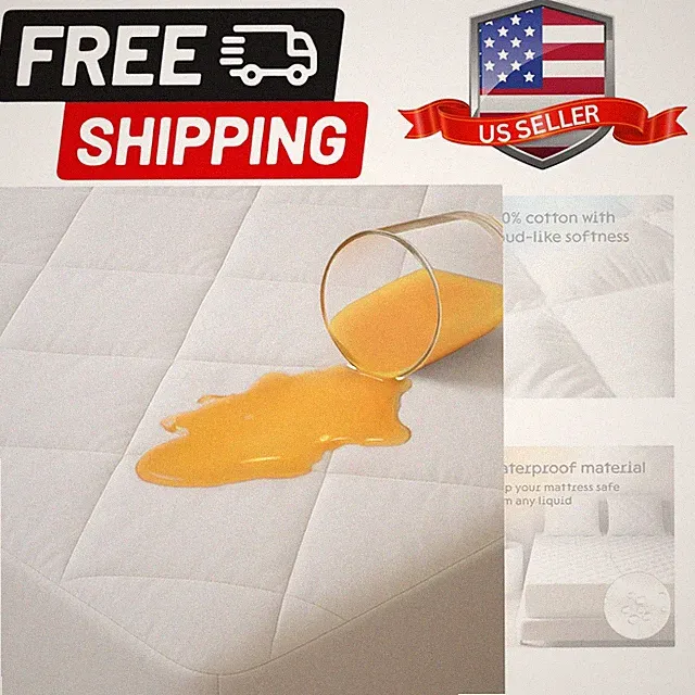 100% Waterproof Cotton King Mattress Protector - 360 Pad Protection Against S...