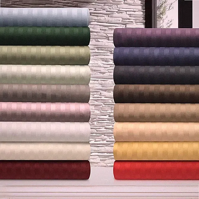 1000-1200 TC EGYPTIAN COTTON 3 PCs DUVET SET+FLAT SHEET STRIPE COLORS US SIZES
