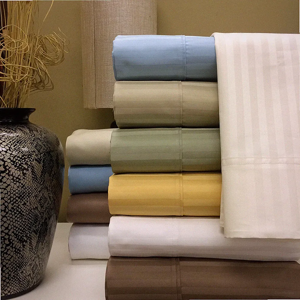 1200 Thread Count 100% Egyptian Cotton Stripe Bed Sheet Set 15 COLORS / 6 SIZES