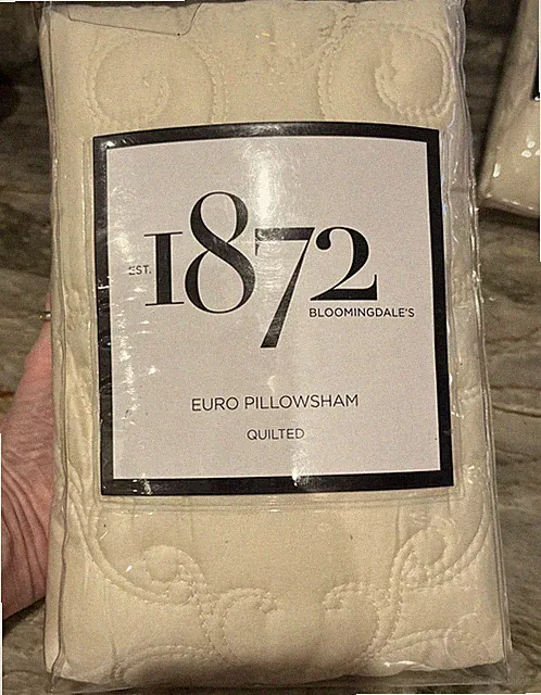 1872 Antoinette Cream Ivory Egyptian Cotton Quilted Euro Sham (s) 2 Avail $115