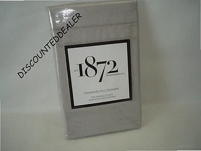 1872 STANDARD PILLOW SHAM 700 TC STONE GRAY EGYPTIAN COTTON NEW $115