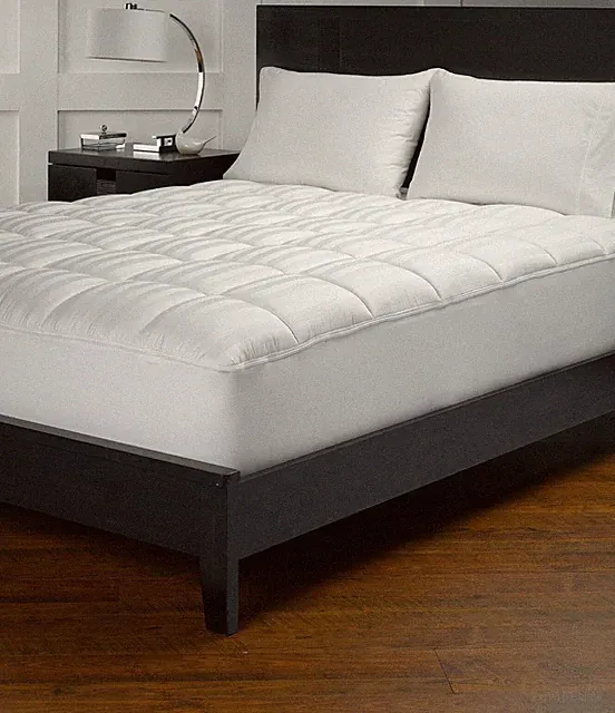300 GSM EGYPTIAN COTTON MATTRESS PAD- 15 INCH DEEP POCKET WHITE STRIPE ALL SIZES