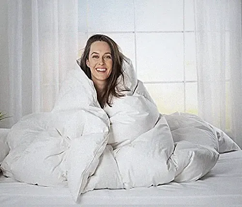 ComfyDown Goose Down White Comforter - Made in USA - 100% Egyptian Cotton