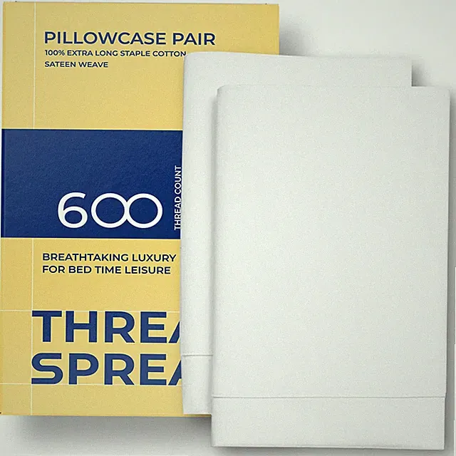 Egyptian Cotton Pillow Cases Set of 2 - 600 Thread Count Queen/Standard White