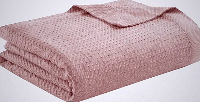 Egyptian Cotton Summer Blanket, Soft Waffle Knit, King Size Rose Pink 108"x90