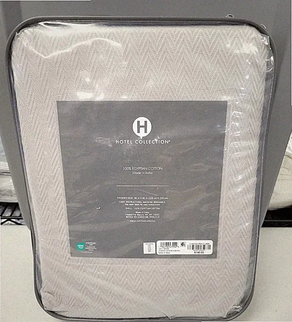 Hotel Collection 100% Egyptian Cotton Full/Queen Blanket Gray Palladium