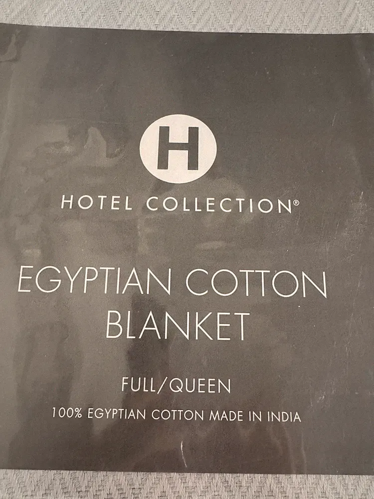 Hotel Collection Egyptian Cotton Full / Queen Blanket New Color Grey