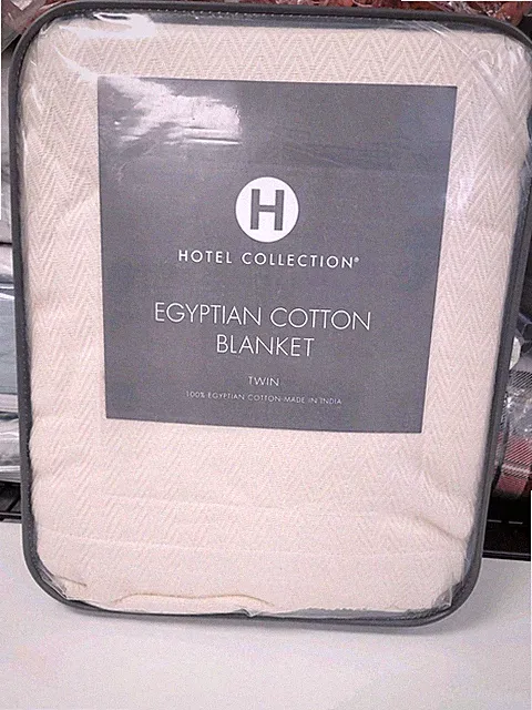 Hotel Collection Egyptian Cotton Twin Blanket Sky Ivory