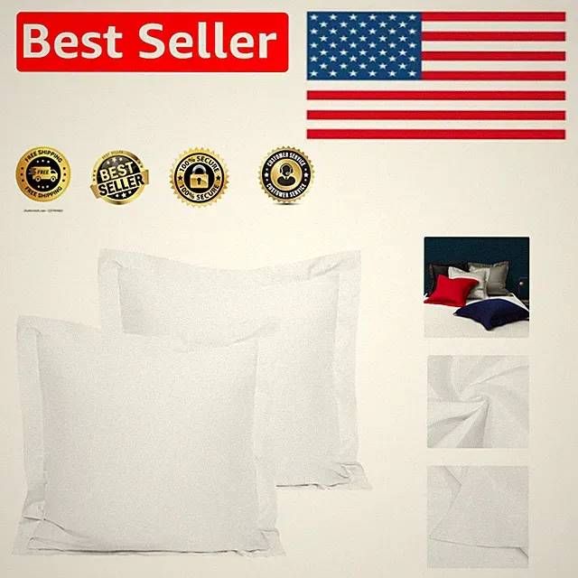 Machine Washable 26x26 White Pillow Shams - Luxurious Egyptian Cotton Set of 2