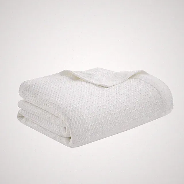 Madison Park Egyptian Cotton Luxury Blanket White 90x90 Full/Queen Size Knit