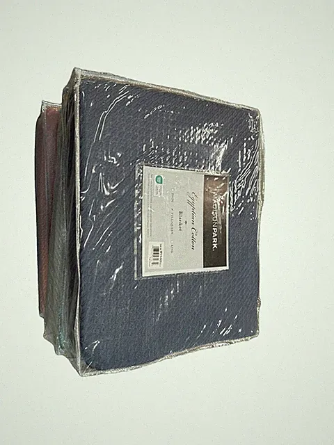 MP51N-6429 Blue 100 Percent Egyptian Cotton Solid Blanket, Full & Queen Size