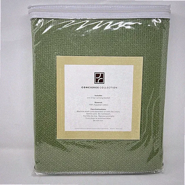 New Concierge Collection 100% Egyptian Cotton King Blanket Sage Green