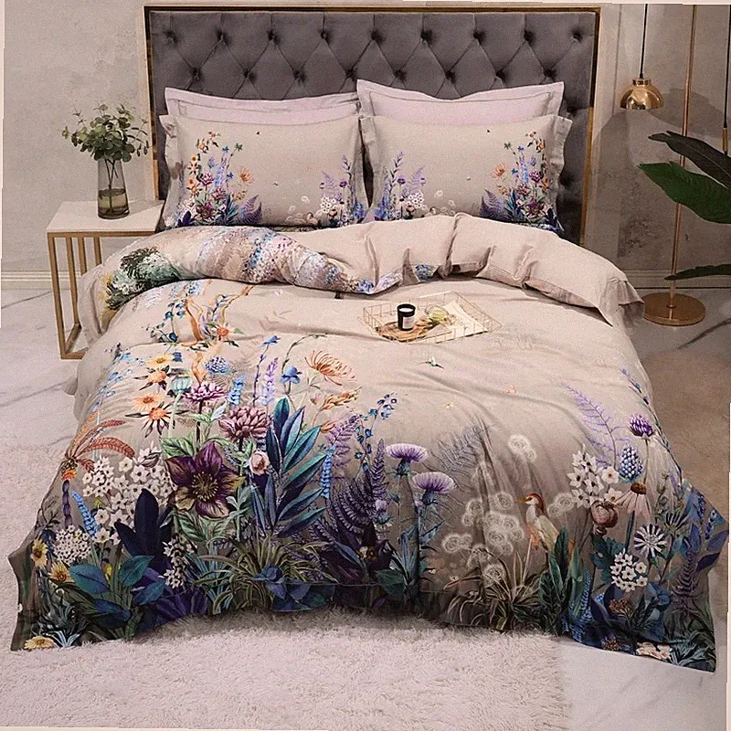 Pascale Unwinding Cooling Floral Egyptian Cotton Bedding Set