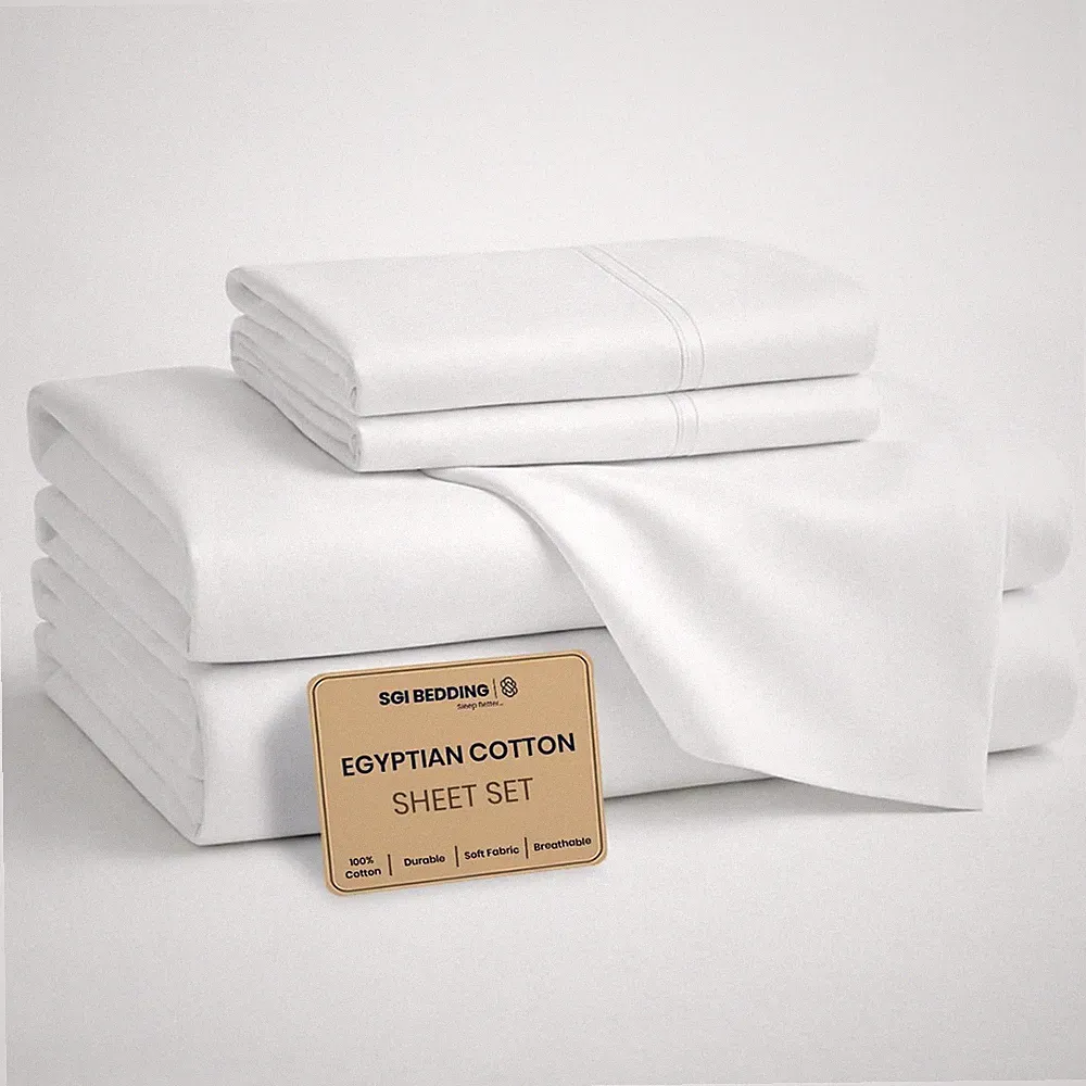 SGI 1000 Thread Count Egyptian Cotton California King Sheet Set – Ultra Soft,...
