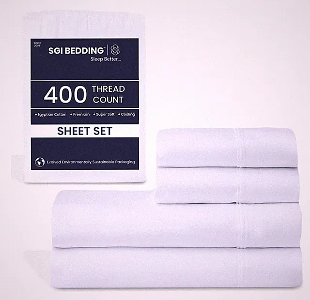 SGI 400 Thread Count 100% Egyptian Cotton King Sheet Set Ultra Soft, Breathab...