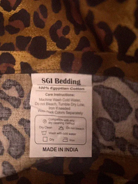 SGI Bedding 110/107 Inch Egyptian Cotton Brawn /Tan Animal Print Flat Sheet