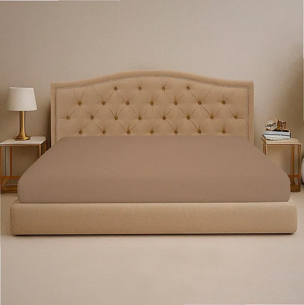 SGI Bedding Alaskan King Fitted Sheet 108"x108" Egyptian Cotton 600TC Taupe