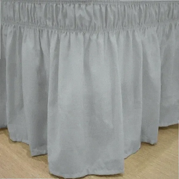 Silver Solid 625 TC Egyptian Cotton Wrap Around Ruffle Bed Skirt All Size Drop