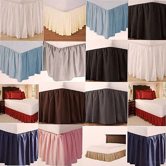 Solid Dust Ruffle Bed Skirt - 700 TC Egyptian Cotton - Drop 16" 18" 20" 22" in.