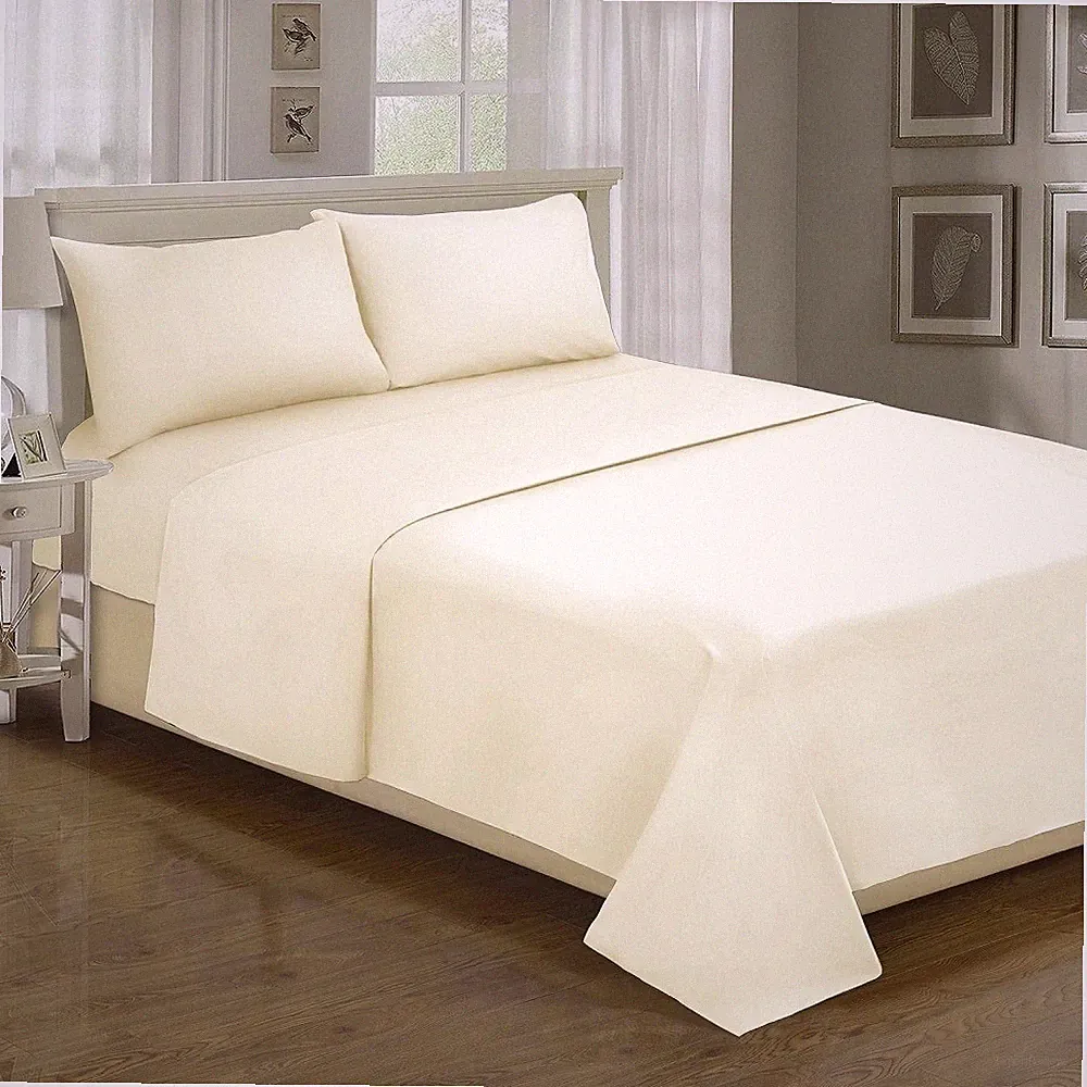 Super Luxury 4PC Sheet Set Egyptian Cotton US-Queen/King Ivory 600-1000 TC