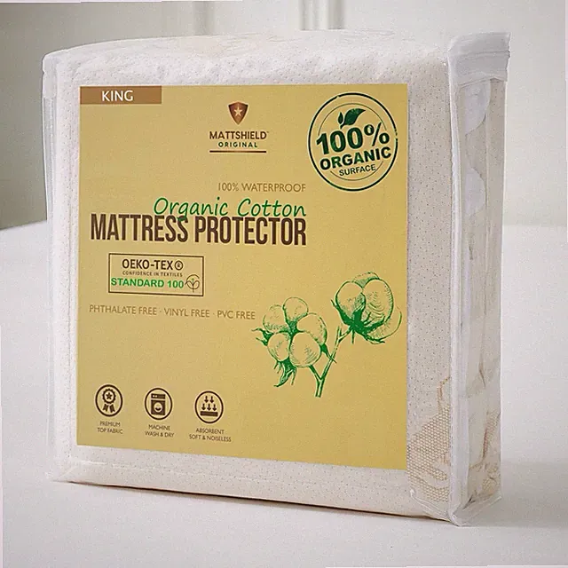 Waterproof organic mattress protector Organic cotton breathable mattress cover